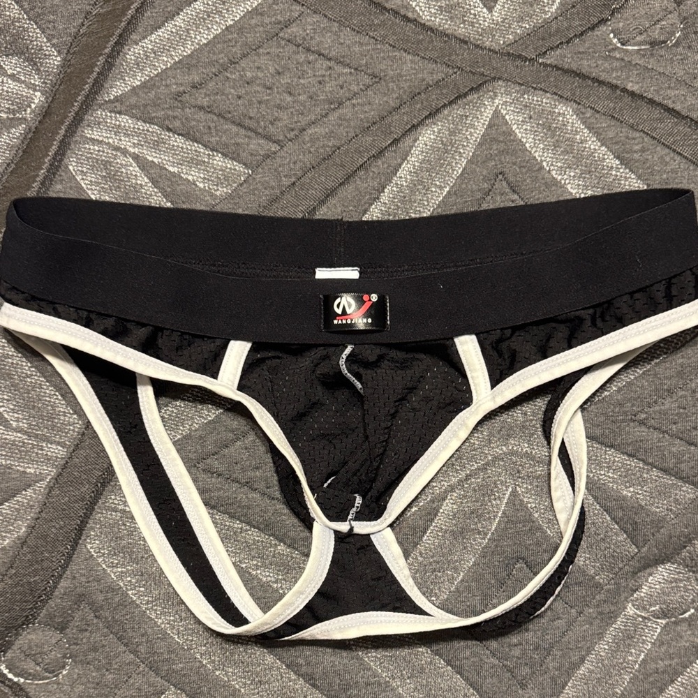 Men's Black and White jockstrap